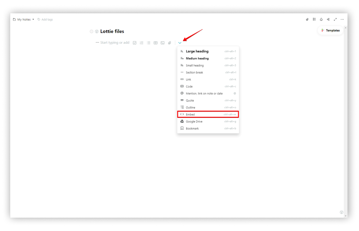 Adding Embedded Lottie Animations in Nimbus Note